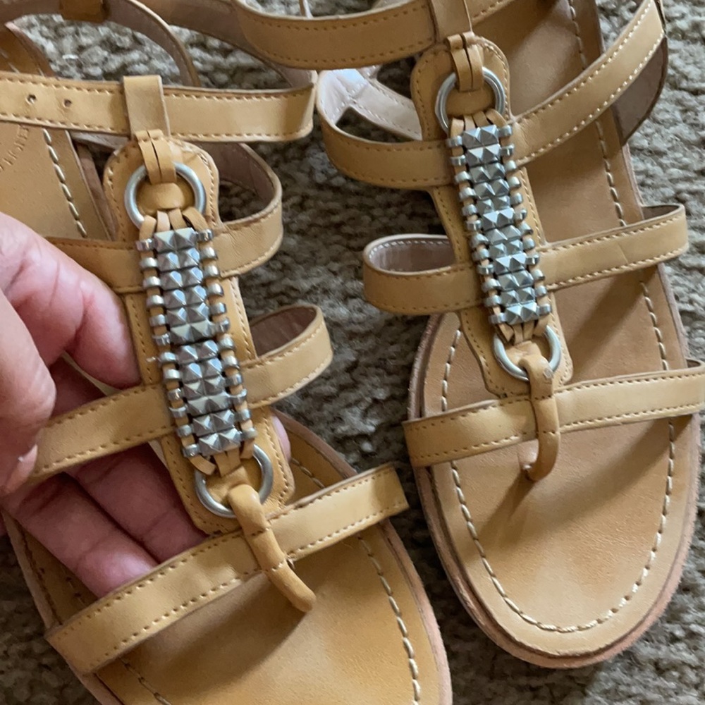 French Connection strappy leather sandals 38 7-7 1/2